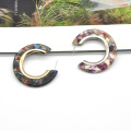 Joyería de oreja de acetato multicolor personalizado para mujeres para mujeres aretes de aro coloridos de acero inoxidable de acero inoxidable de lujo